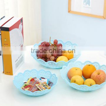 Flower carved plastic fruit storage basket