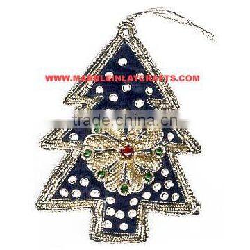 Tree Shape Hand Embroidery Christmas Hanging For Decoration