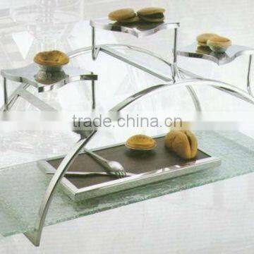 Arched Stainless steel buffet display shelf