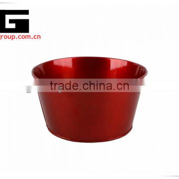 Zinc Christmas red powder coated Flower pot