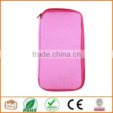 Multi-function Travel Passport Credit Id Card Cash Holder Organizer Wallet Purse Case Bag Pink