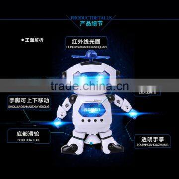 L00155 2017 Hot Sale Kids Plastic Toys Super Robot Soldier Powerful Rotary Function Music With Light photo-4
