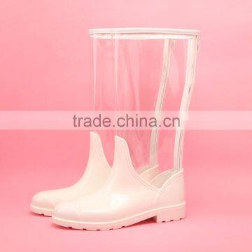 women tall transparent durable comfortable gumboots rain boots wellington rain boots with zipper