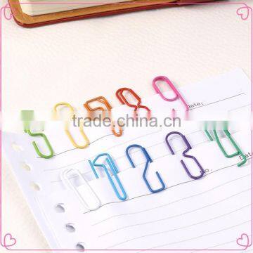 Funny colors number metal paper clip with blister card