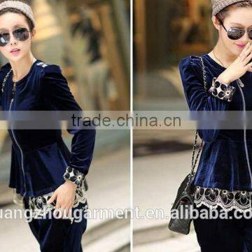 Fashion Women's Lace Ladies Velour Tracksuit