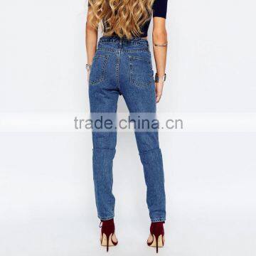 Ladies Jeans Top Design Women Embroidered Jeans Denim Hot Sale photo-2