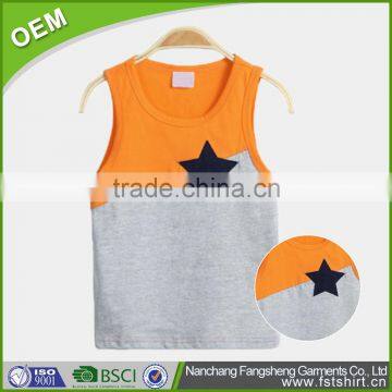 95% Cotton ,5% Spandex Children Gym Wear Fitness Tank Top photo-2