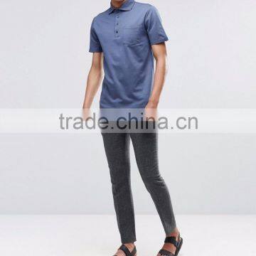 MGOO OEM Factory Casual Summer Plain Side Split 180g 100% Cotton Short Sleeve Mens POLO Shirt With Chest Pocket photo-4