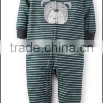 TinaLuLing Brand boys strip bear animal footed pajamas cotton Wholesale