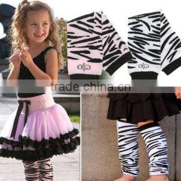Lovely Baby Girls Elastic Zebra Leg Warmers Cotton Arm Warmers Two Colors Optional
