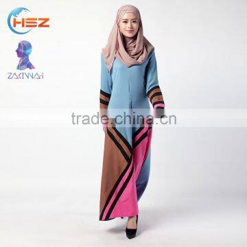 Zakiyyah 033 Spliced Dubai New Long Sleeve Evening Abaya Stone Work Sharjah Maxi Lycra Fancy Colored Muslim Dress For Women