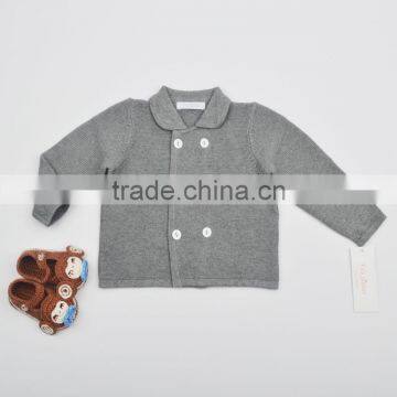 Gray Fashion Crochet Baby Cardigan photo-2