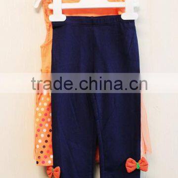 Summer New Style Baby Girl Short Sleeve Dress Set Orange Casual Dress With Bow-knot TP-7957 photo-2