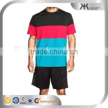 Custom Black Mesh Dry Fit Sportswear Striped Man Running t Shirt photo-2