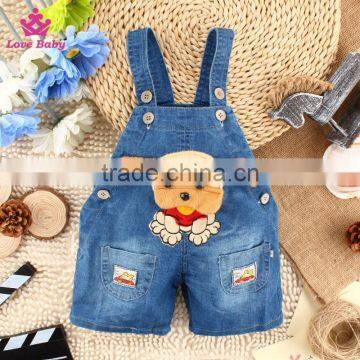 2015 Wholesale Baby Denim Short Pants Overalls Kids Strap Jeans Pants