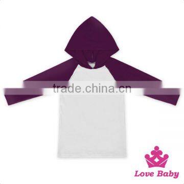 Latest Casual Hooded Shirts Designs For Baby Girl Children Light Purple Raglan Sleeve Cotton Shirts Fashionable Shirts For Girls photo-2