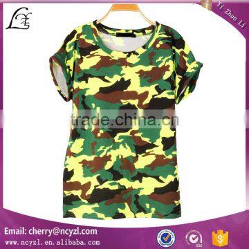 custom wholesale women camouflage uniform t shirt or suit