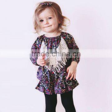 S33591W Baby Girls Latest Fashion Blouse Design Floral Printed Cotton Blouse photo-2