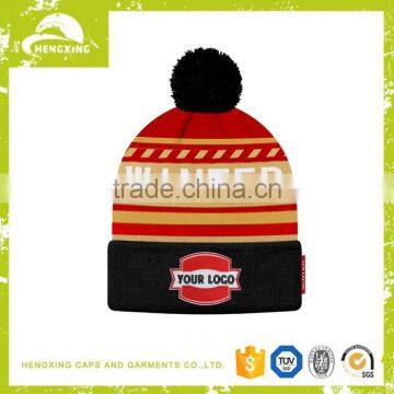 Kids Cotton Hand Knitted Woolen Caps Fashion Winter Hats And Caps With Pom photo-2
