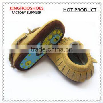 rubber sole baby shoes 2015 new produced genuine leather cow leather kids shoes