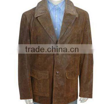 Good Quality Black Men's Leather Coat