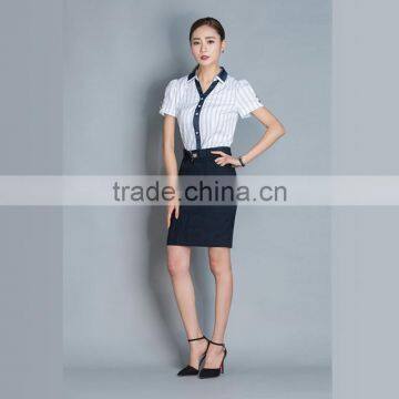 China Fatory Designs V Neck Dress Fashion Airline Stewardess Uniform photo-2