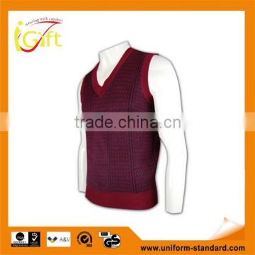 ISO9001/BSCI Manufature good quality blank unisex v-neck cardigan vest