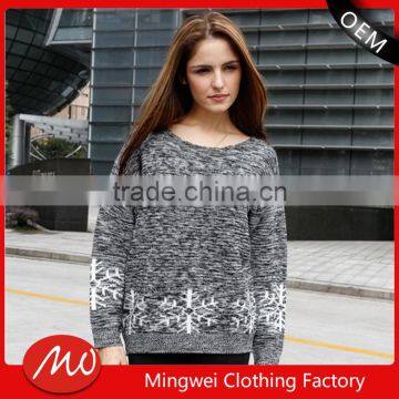Knitted Snowflake Pattern Christmas Pullover Jumper Sweater With High Quality