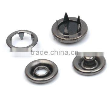 Metal Brass 12mm 4 Part Buttons Black Pearl Prong Snap Button Fastener Black Nickle / Gun Metal Color #333 photo-2