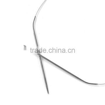 Custom Silver Tone Stainless Steel Circular Knitting Needles 81cm(31 7/8") Long Long, Needle Thickness: 3mm( 1/8") photo-2