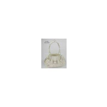 White Leather Lady Handbag