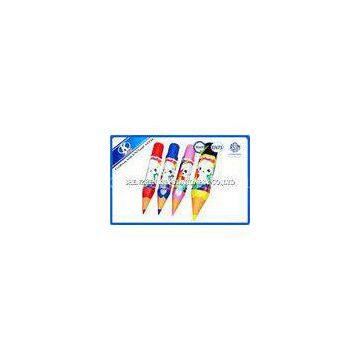 Kids Drawing Plastic Tube Colored Pencils Set With Paster 7 Inch 12 / 24 Pieces