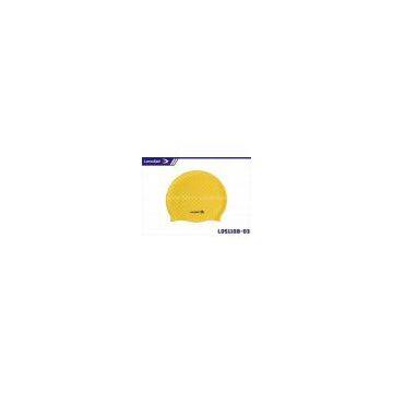 Custom made girls yellow, pink ,red color silicone swim cap for protect long hair