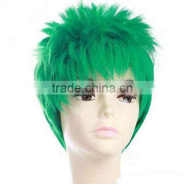 2014 World Cup Fan Wigs in Rio de Janeiro,Brazilian Full Lace Wig,Cosplay Short Wig for Hip Hop and Punk Guys Wig from Dubaa