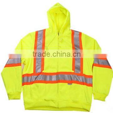 2016 Custom Made no Drawstring Hoodie Sweatshirt With Reflective Striping