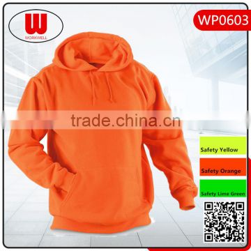 Hi vis orange pull over sweatshirt printed custom pullover printed fashion