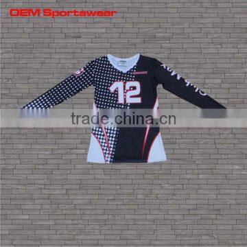 Spandex long sleeve women custom volleyball uniform designs