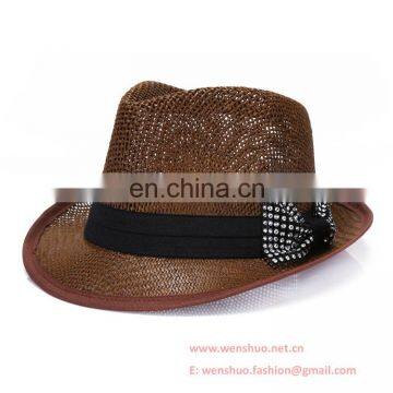 Wholesale Ladies Fedora Hat With Bowknot Ribbon