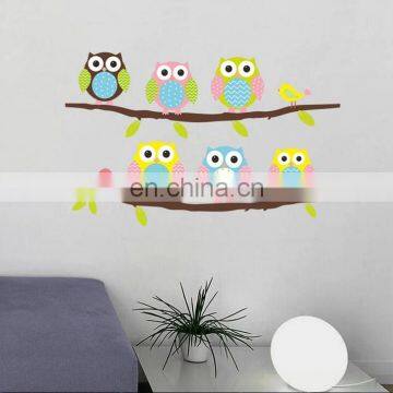 Colorful Cute Owl PVC Wall Sticker Home Decoration Mural Roon Decal