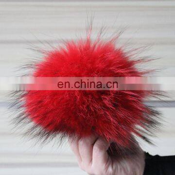 Fashion real raccoon fur poms top quality fluffy pompoms raccoon fur ball