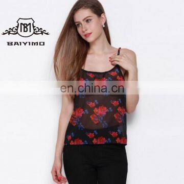 2017 Summer Sexy Printed Dri Fit Sublimation Women Spaghetti Strap Tank Top