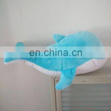 cute 30cm length Cheap and High quality plush dophin toy emboridery logo