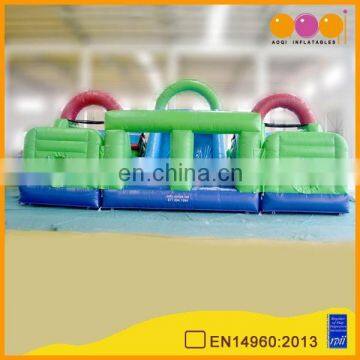 AOQI inflatable products inflatable slide bouncer obstacle jump sports trampoline for sale