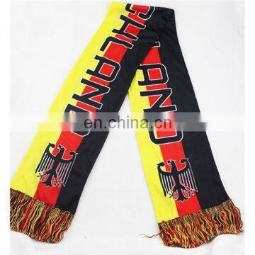 Chinese supplier free size custom logo cool popular printing football fan soccer scarf