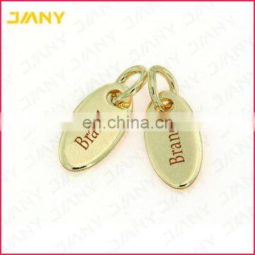 Gold Plated Custom Jewelry Tag,Metal Letters Engraved Tag on Oval Disc Tags