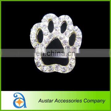 Paw Crystal Rhinestone Diamante Buckle,Rhinestone ribbon slider button embellishment