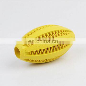 Non-Toxic Soft Tooth Cleaning and IQ Training Rubber Dog Toys Pet Rugby Ball photo-3