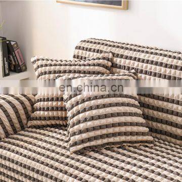 China Manufacturer Latest Design Seersucker Couch Protector Spandex Elastic Stretch Universal Sofa Cover For Home Decor photo-6