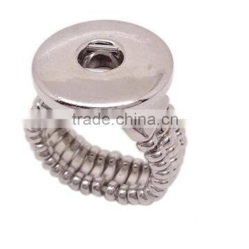 Alloy metal elastic Snap button ring jewelry