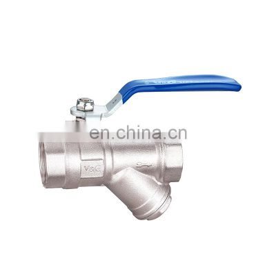 Wholesale Female 1/2 - 2 Inch Brass Y Strainer Filter Drain Ball Valve